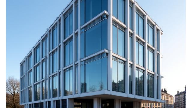 Modern and sophisticated exterior of Astra Charts' office building in Edinburgh, reflecting professionalism