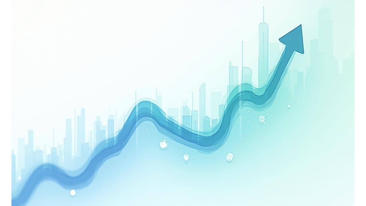 Dynamic chart showing upward growth trajectory, signifying business scalability and efficiency gains provided by Astra Charts' small business productivity solutions.