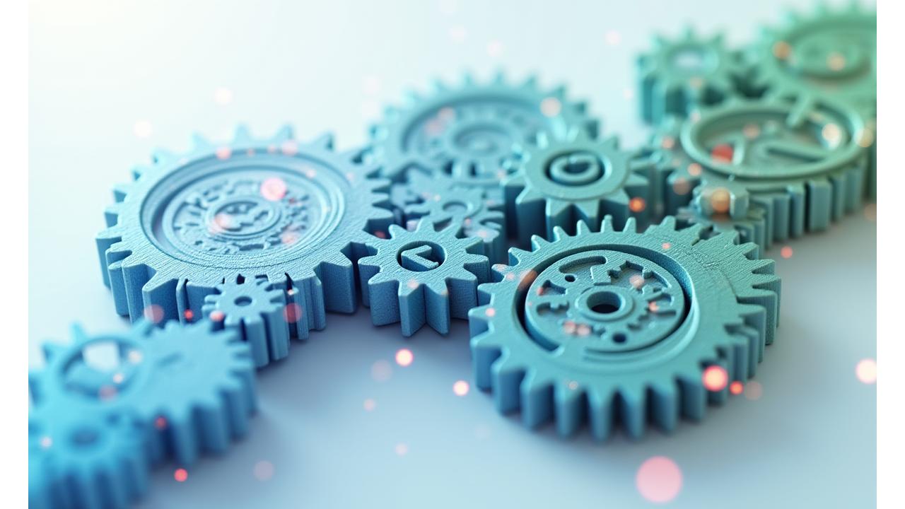 Abstract depiction of cost-efficiency and rapid implementation, possibly gears meshing smoothly with dollar signs and upward arrows. Emphasizes minimal investment for maximum impact.