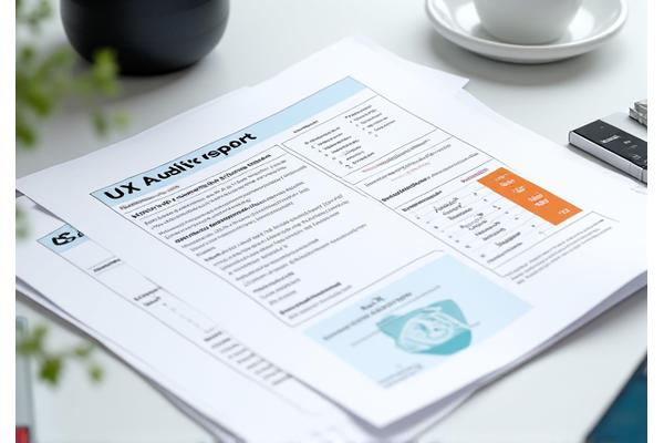 Sample page from a UX audit report showing key findings, recommendations, and a usability score for a productivity application.